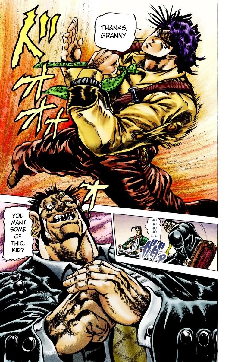 JoJo's Bizarre Adventure Part 2 - Battle Tendency (Official Colored) Chapter 3 page 11 - Chapter 3: Painful News