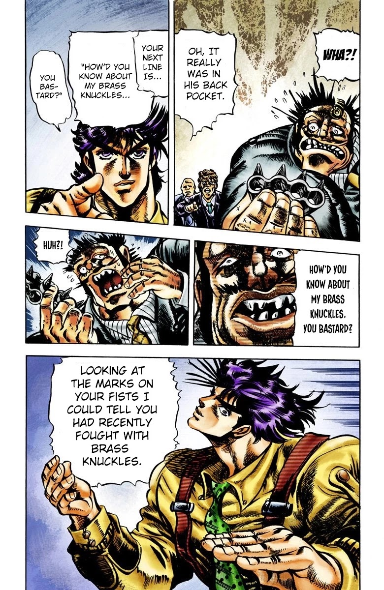 JoJo's Bizarre Adventure Part 2 - Battle Tendency (Official Colored) Chapter 3 page 14 - Chapter 3: Painful News
