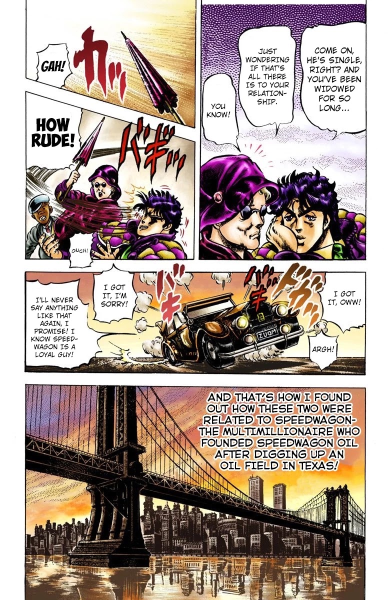 JoJo's Bizarre Adventure Part 2 - Battle Tendency (Official Colored) Chapter 3 page 6 - Chapter 3: Painful News