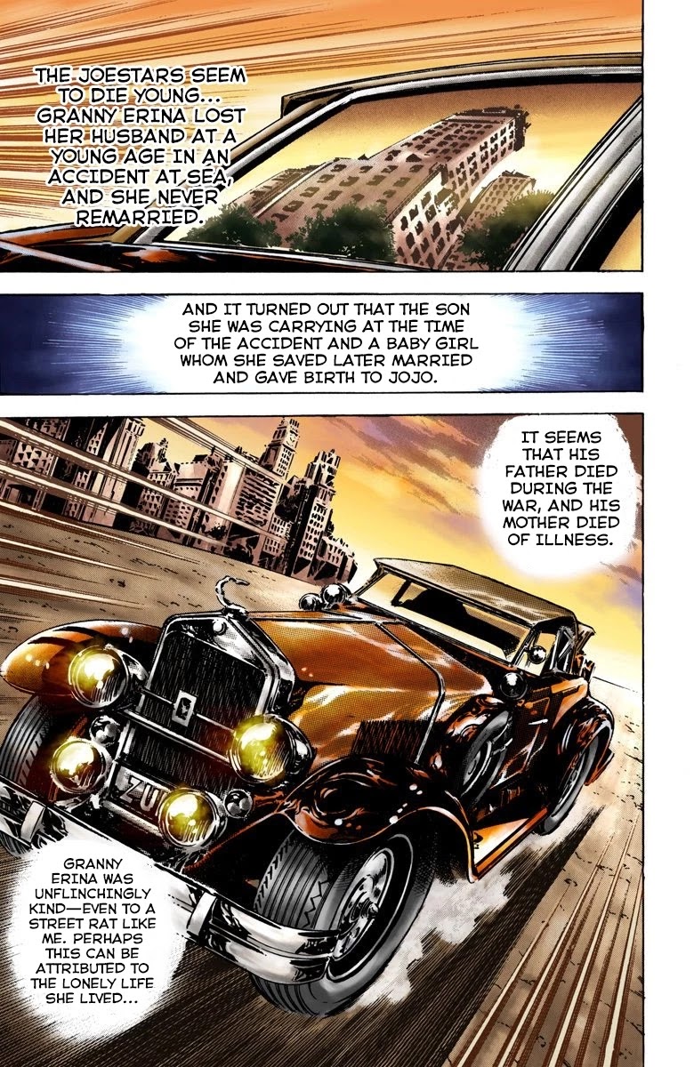 JoJo's Bizarre Adventure Part 2 - Battle Tendency (Official Colored) Chapter 3 page 7 - Chapter 3: Painful News