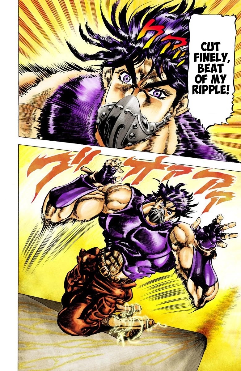 JoJo's Bizarre Adventure Part 2 - Battle Tendency (Official Colored) Chapter 30 page 12 - Chapter 30: The All-or-Nothing Gamble