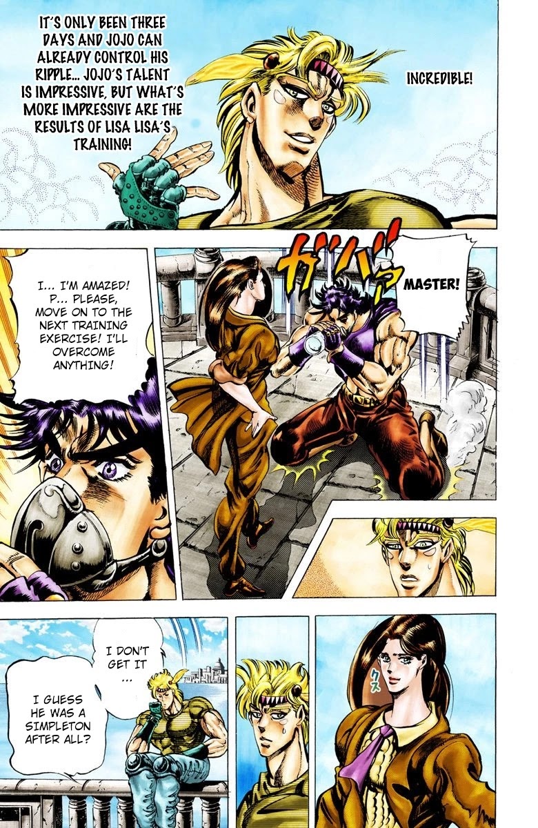 JoJo's Bizarre Adventure Part 2 - Battle Tendency (Official Colored) Chapter 31 page 5 - Chapter 31: Ripple Master JoJo