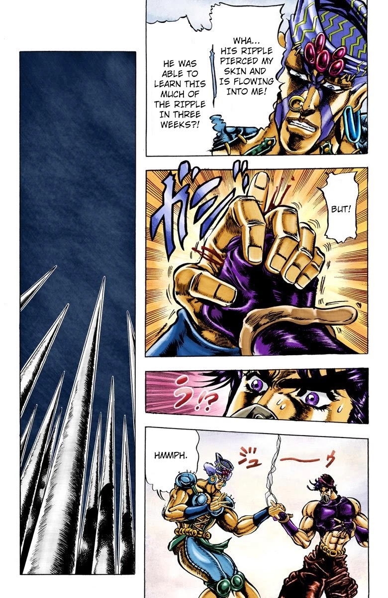JoJo's Bizarre Adventure Part 2 - Battle Tendency (Official Colored) Chapter 33 page 12 - Chapter 33: The Fruits of Harassment