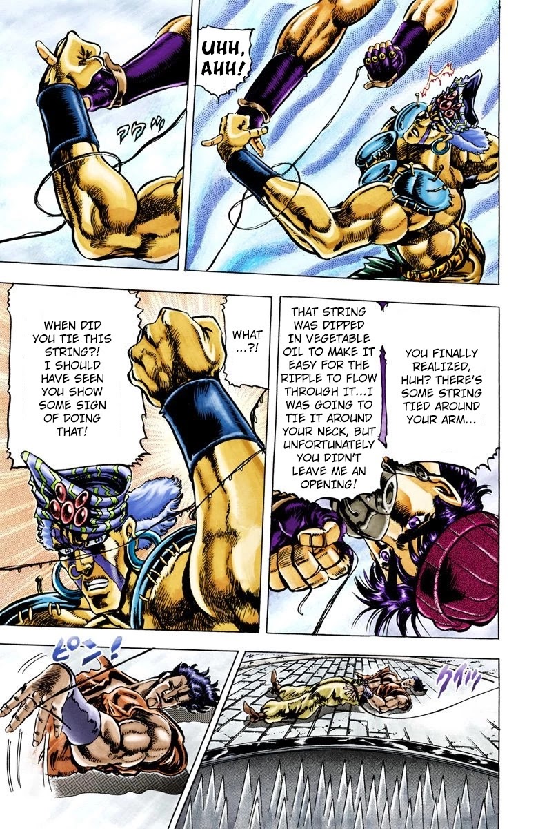 JoJo's Bizarre Adventure Part 2 - Battle Tendency (Official Colored) Chapter 33 page 16 - Chapter 33: The Fruits of Harassment