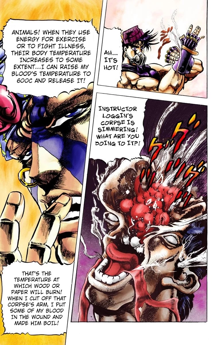 JoJo's Bizarre Adventure Part 2 - Battle Tendency (Official Colored) Chapter 34 page 13 - Chapter 34: The Disturbing ACDC