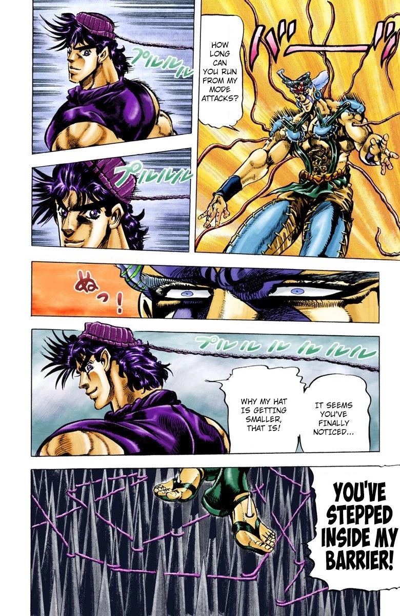 JoJo's Bizarre Adventure Part 2 - Battle Tendency (Official Colored) Chapter 35 page 16 - Chapter 35: Laying Some Elaborate Traps