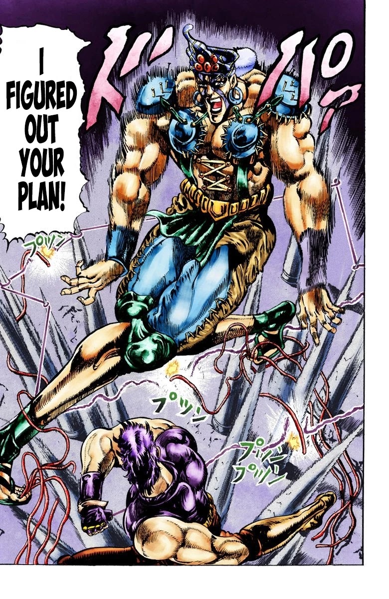 JoJo's Bizarre Adventure Part 2 - Battle Tendency (Official Colored) Chapter 35 page 19 - Chapter 35: Laying Some Elaborate Traps