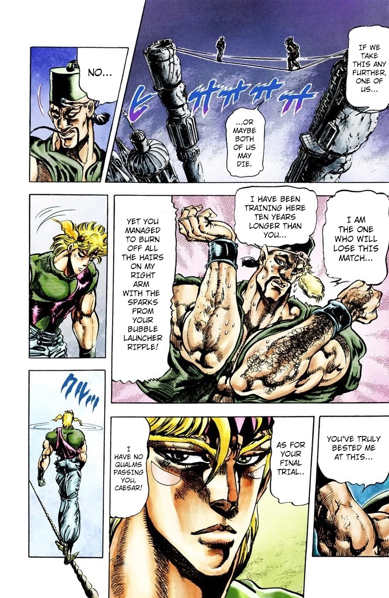 JoJo's Bizarre Adventure Part 2 - Battle Tendency (Official Colored) Chapter 35 page 4 - Chapter 35: Laying Some Elaborate Traps
