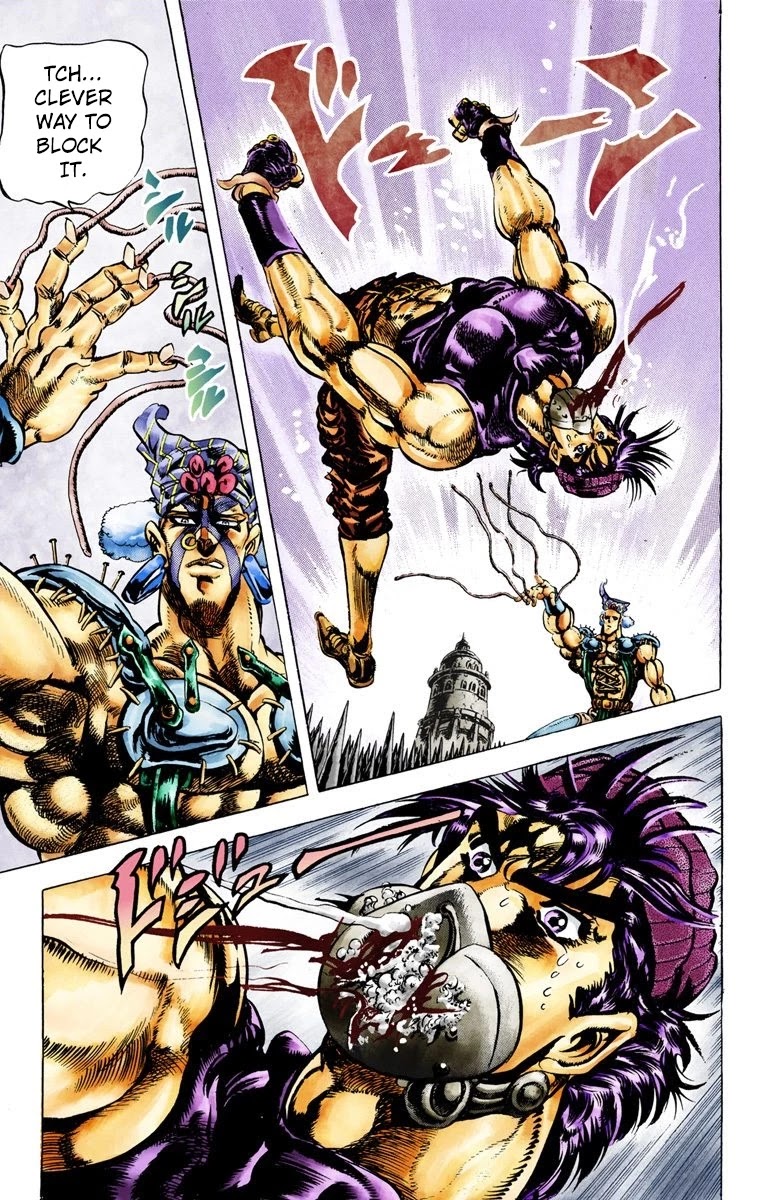 JoJo's Bizarre Adventure Part 2 - Battle Tendency (Official Colored) Chapter 35 page 7 - Chapter 35: Laying Some Elaborate Traps