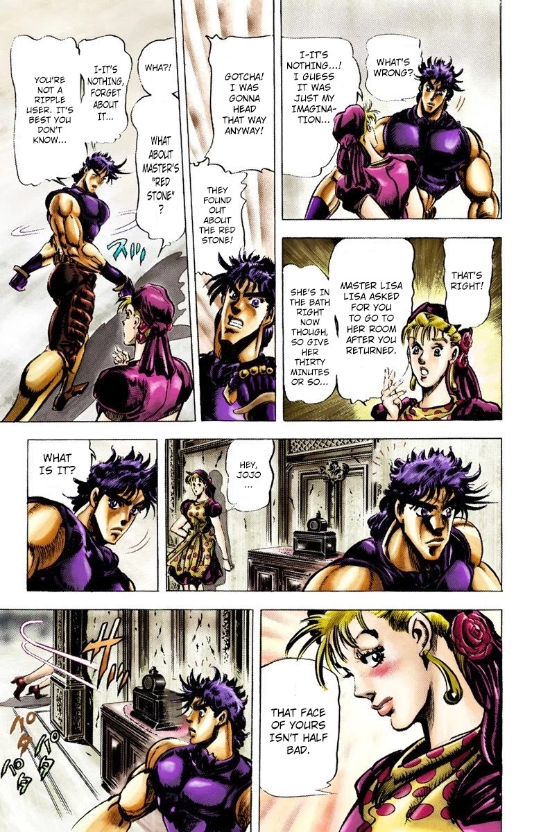 JoJo's Bizarre Adventure Part 2 - Battle Tendency (Official Colored) Chapter 37 page 10 - Chapter 37: The Insidious Demon!