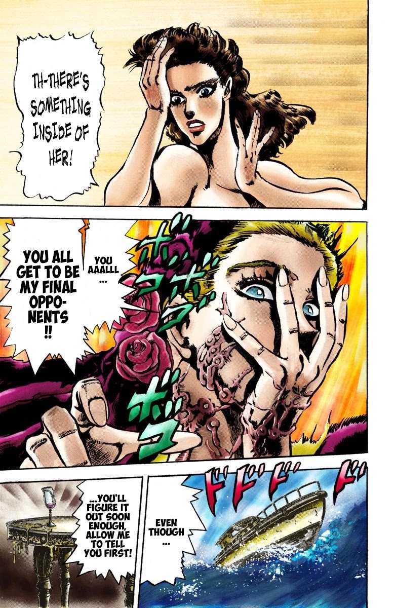 JoJo's Bizarre Adventure Part 2 - Battle Tendency (Official Colored) Chapter 37 page 18 - Chapter 37: The Insidious Demon!