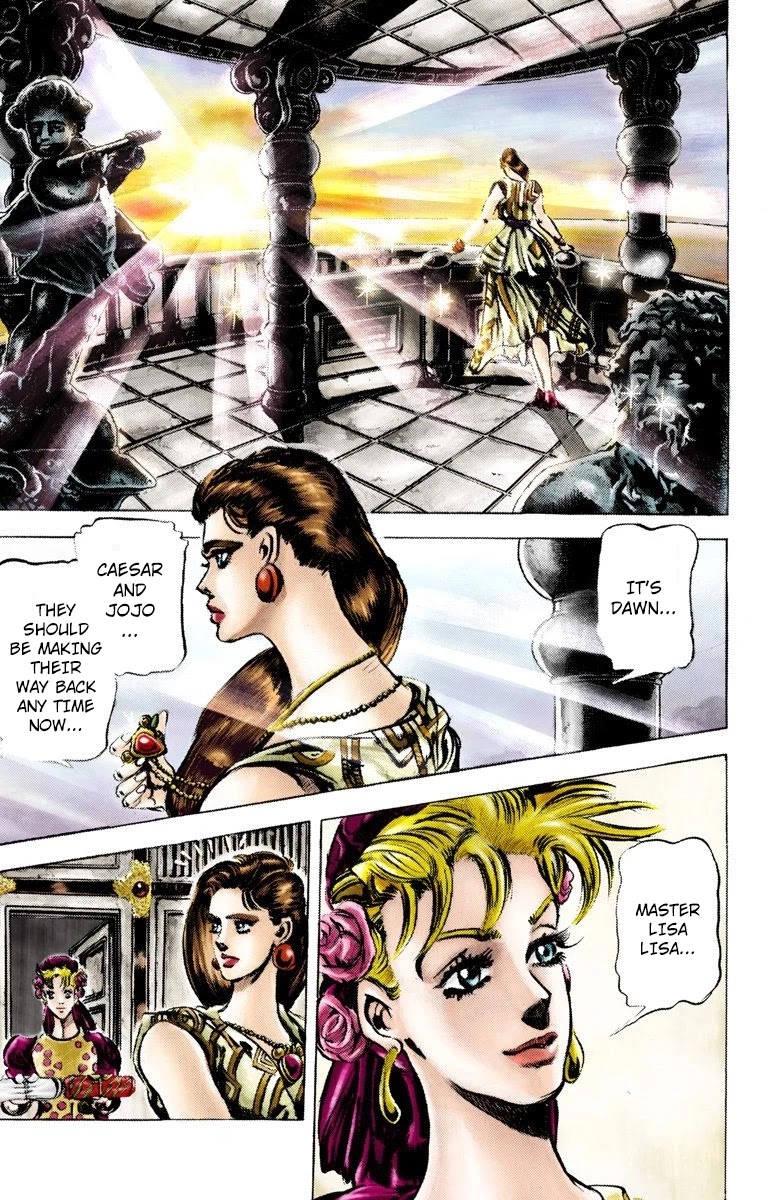JoJo's Bizarre Adventure Part 2 - Battle Tendency (Official Colored) Chapter 37 page 4 - Chapter 37: The Insidious Demon!