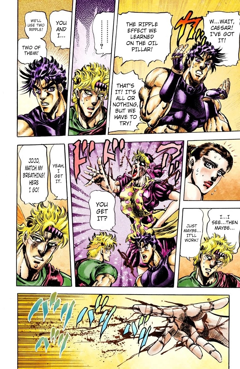 JoJo's Bizarre Adventure Part 2 - Battle Tendency (Official Colored) Chapter 38 page 14 - Chapter 38: The Stolen Body
