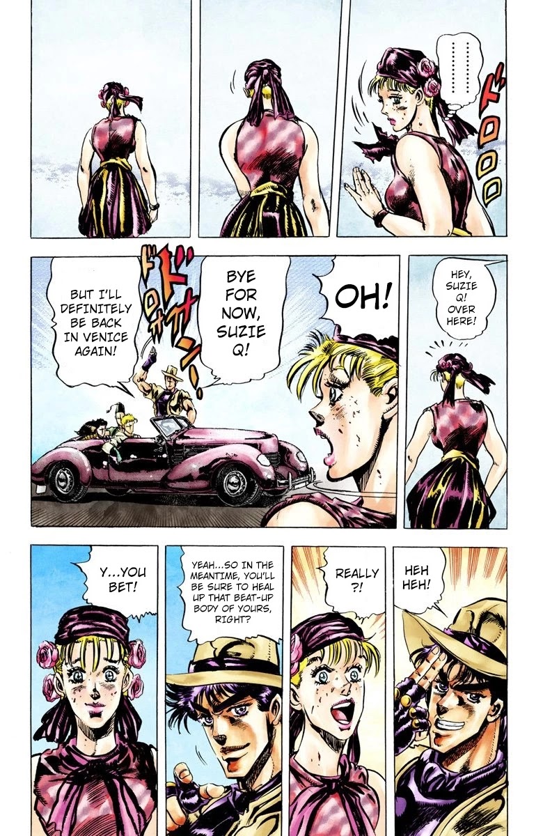 JoJo's Bizarre Adventure Part 2 - Battle Tendency (Official Colored) Chapter 39 page 10 - Chapter 39: Chasing the Red Stone to Swizerland