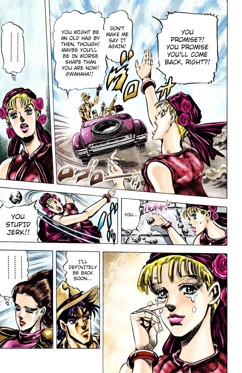 JoJo's Bizarre Adventure Part 2 - Battle Tendency (Official Colored) Chapter 39 page 11 - Chapter 39: Chasing the Red Stone to Swizerland