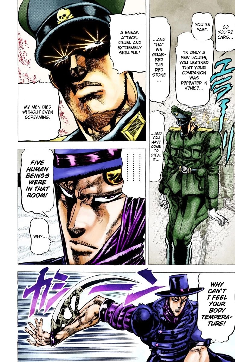 JoJo's Bizarre Adventure Part 2 - Battle Tendency (Official Colored) Chapter 40 page 15 - Chapter 40: The Mysterious Nazi Officer