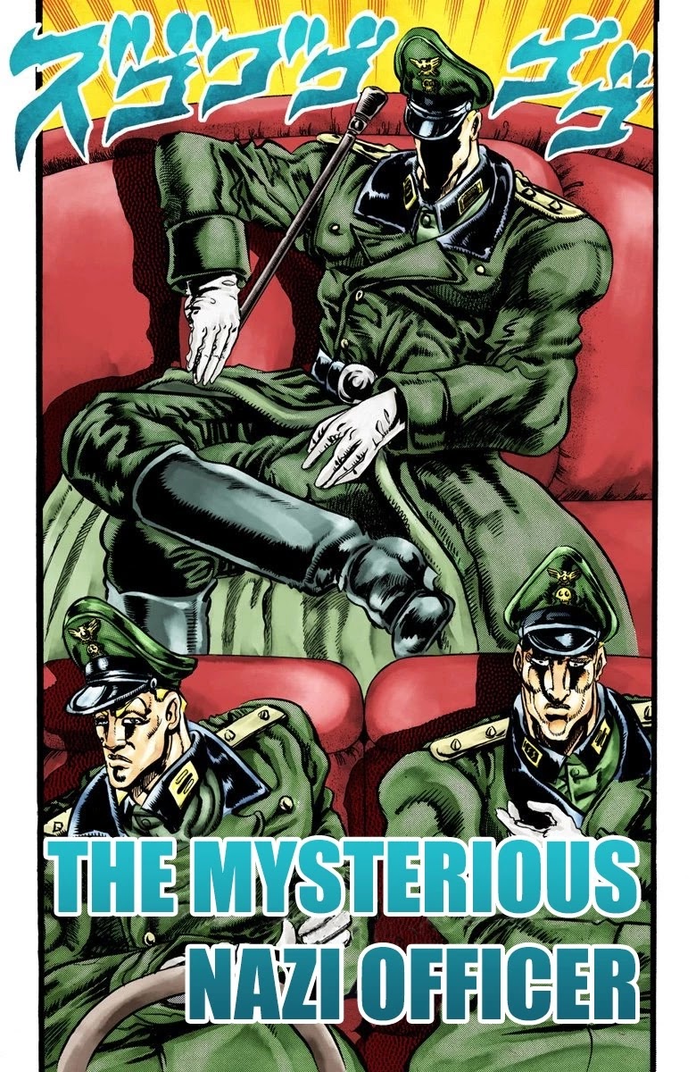 JoJo's Bizarre Adventure Part 2 - Battle Tendency (Official Colored) Chapter 40 page 4 - Chapter 40: The Mysterious Nazi Officer