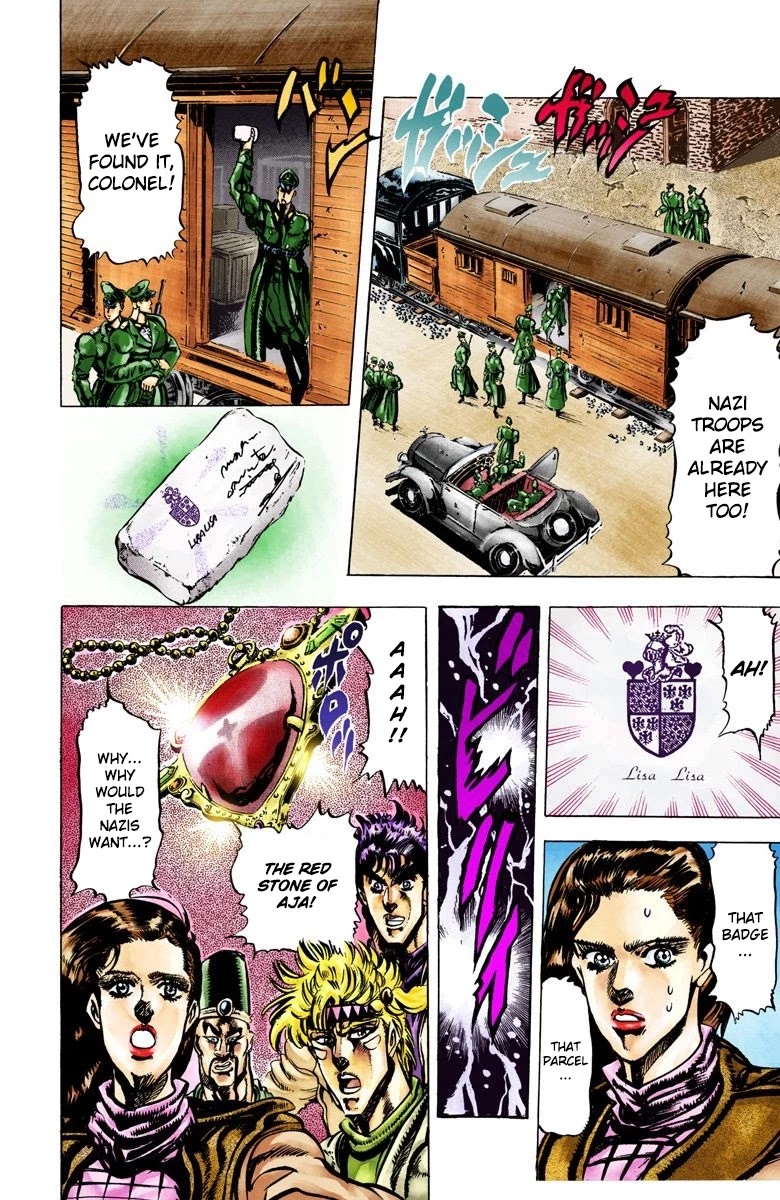 JoJo's Bizarre Adventure Part 2 - Battle Tendency (Official Colored) Chapter 40 page 7 - Chapter 40: The Mysterious Nazi Officer