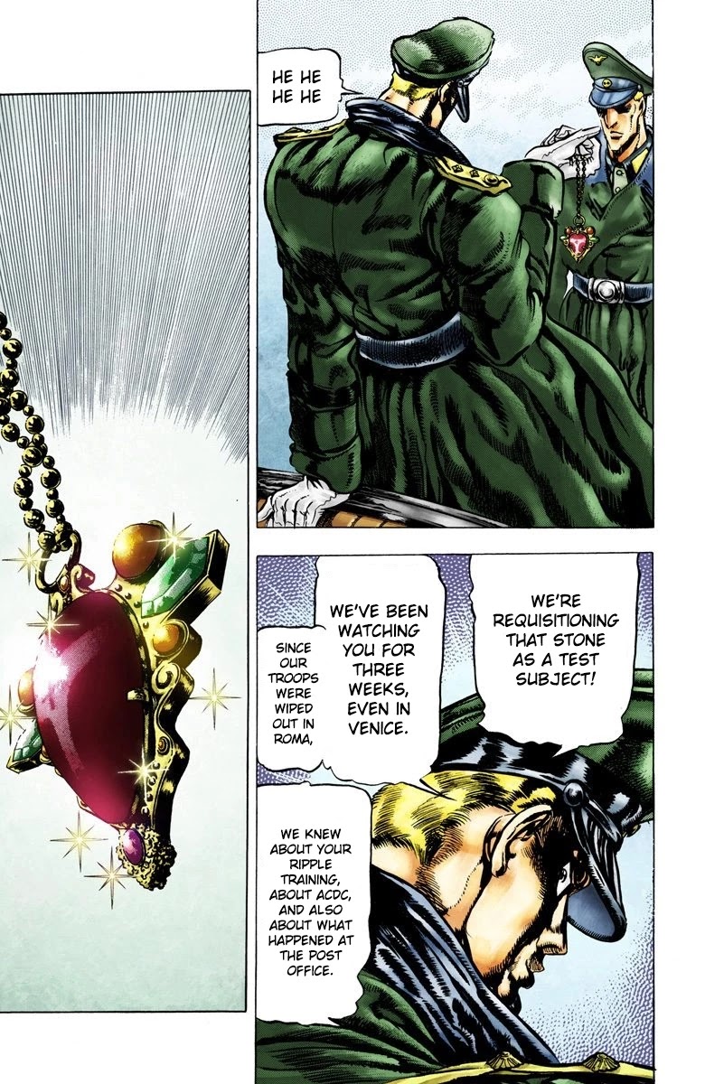 JoJo's Bizarre Adventure Part 2 - Battle Tendency (Official Colored) Chapter 40 page 8 - Chapter 40: The Mysterious Nazi Officer