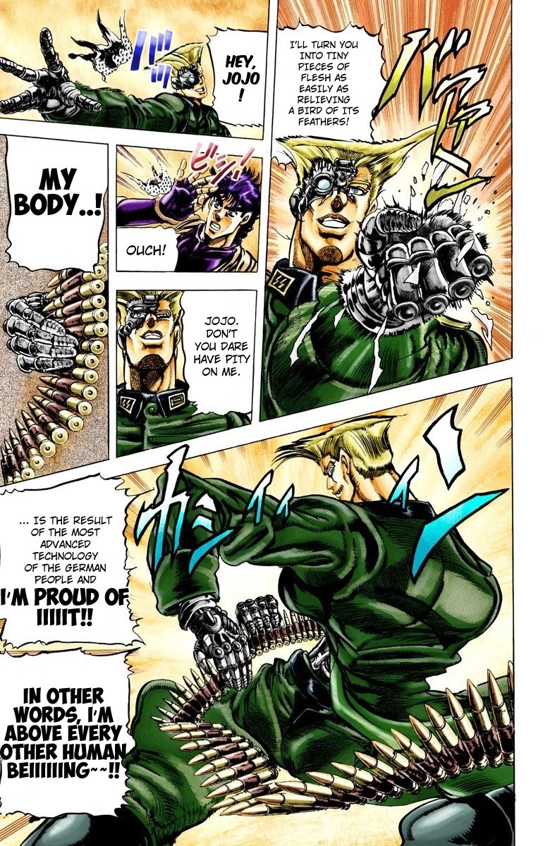 JoJo's Bizarre Adventure Part 2 - Battle Tendency (Official Colored) Chapter 41 page 10 - Chapter 41: Cars, Light Mode