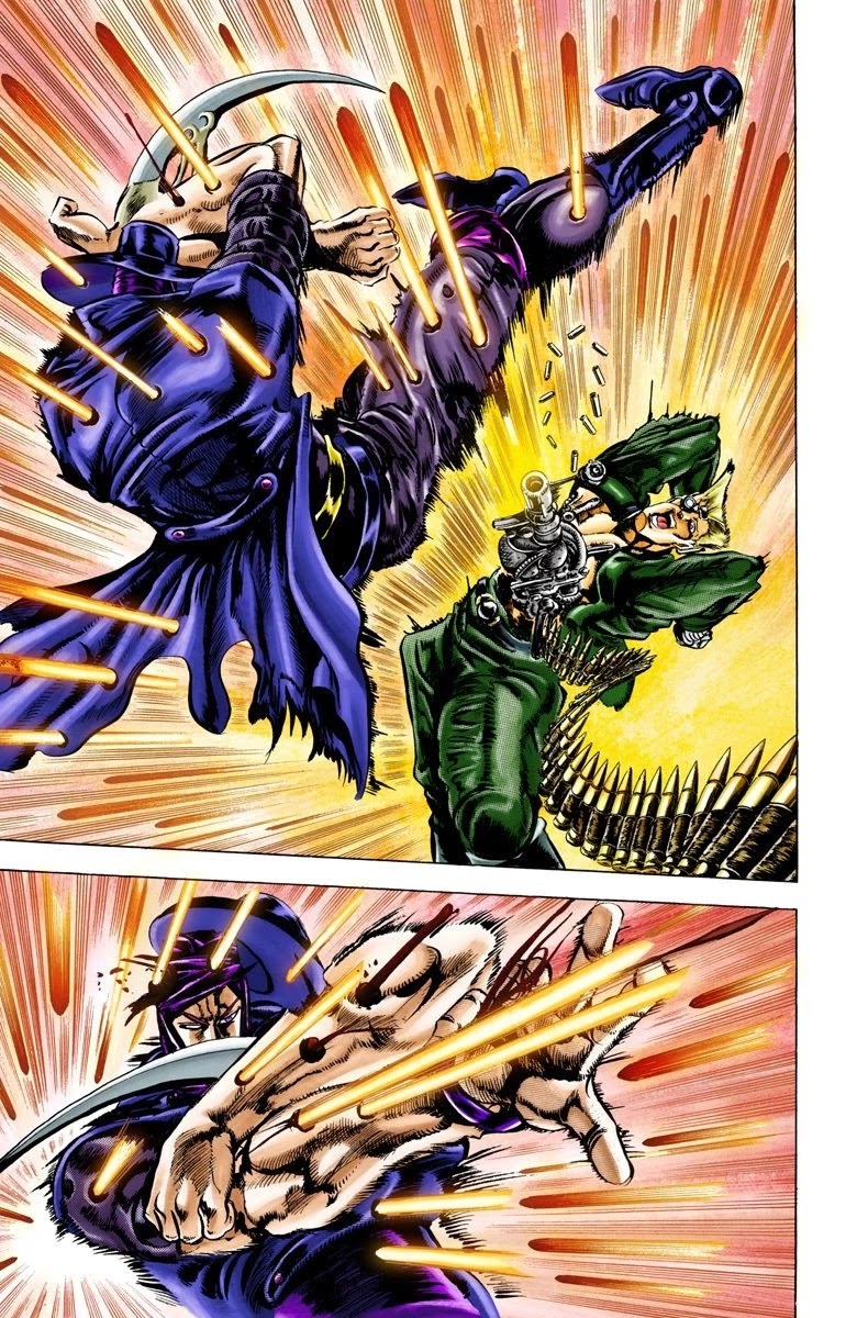 JoJo's Bizarre Adventure Part 2 - Battle Tendency (Official Colored) Chapter 41 page 12 - Chapter 41: Cars, Light Mode
