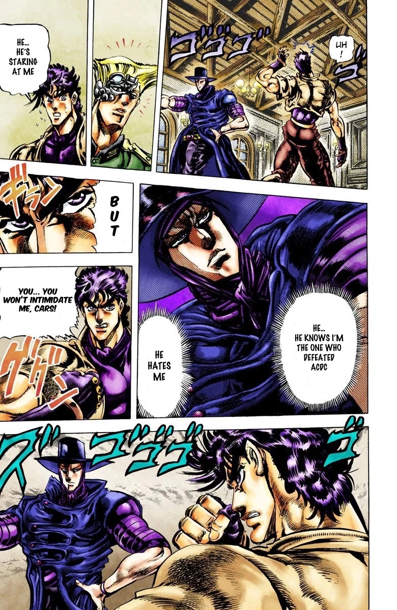 JoJo's Bizarre Adventure Part 2 - Battle Tendency (Official Colored) Chapter 41 page 6 - Chapter 41: Cars, Light Mode