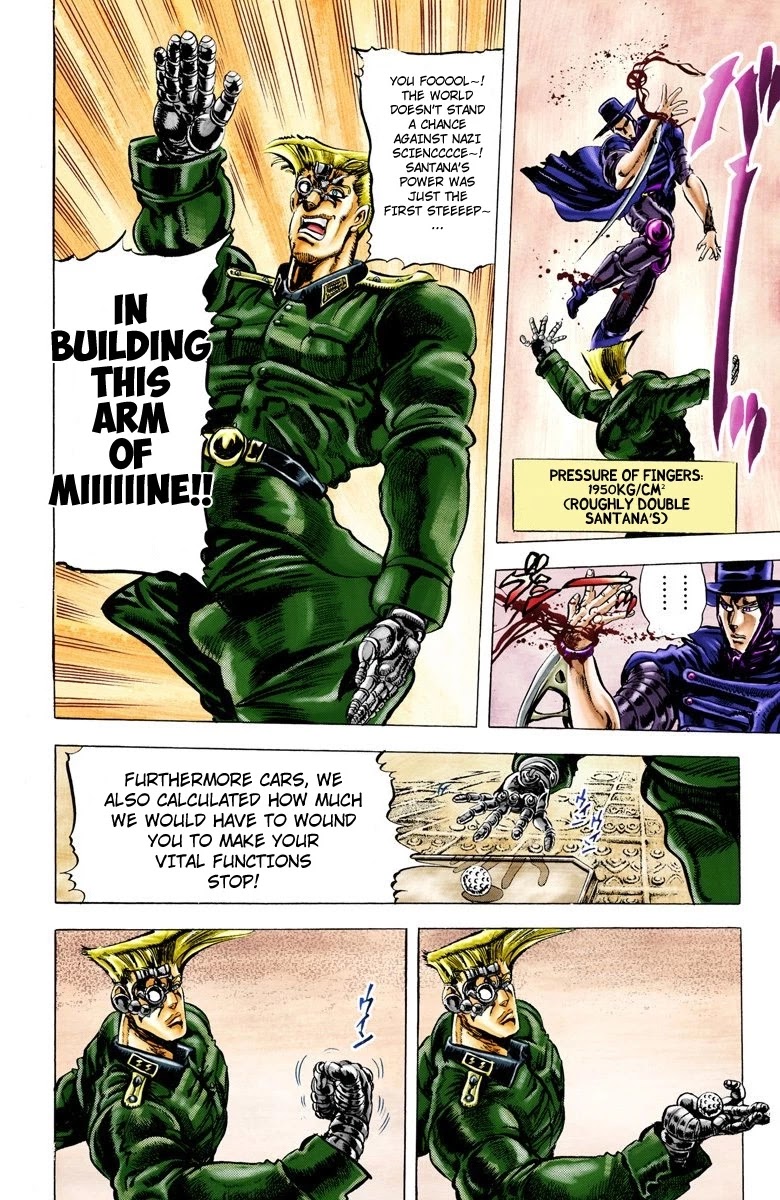 JoJo's Bizarre Adventure Part 2 - Battle Tendency (Official Colored) Chapter 41 page 9 - Chapter 41: Cars, Light Mode