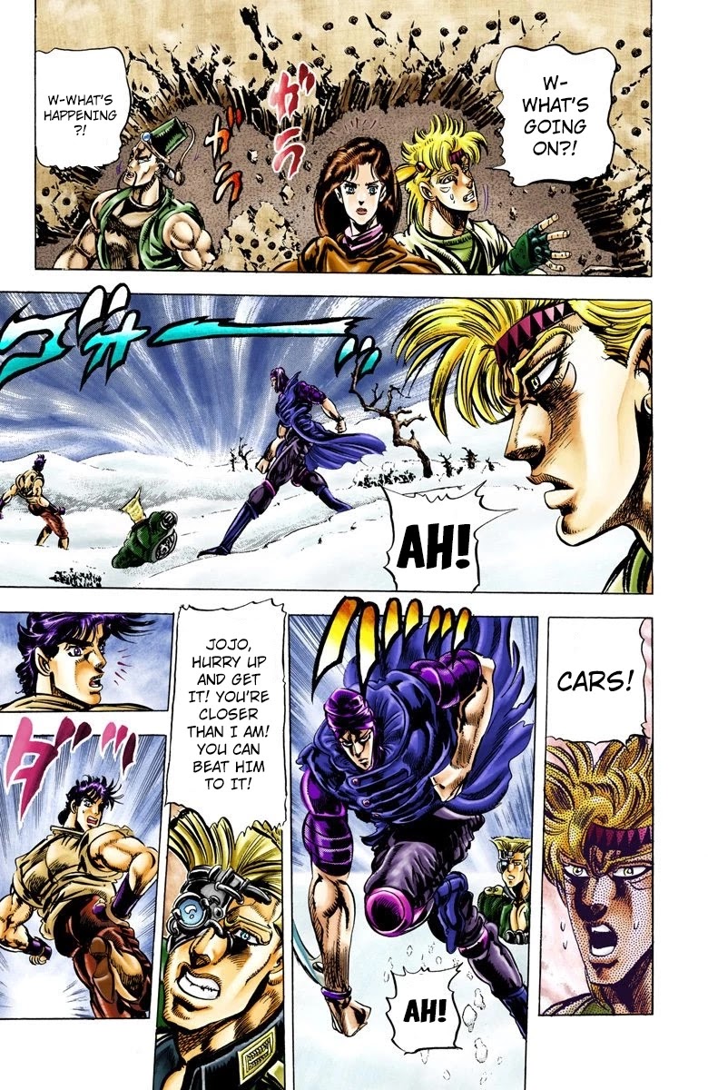 JoJo's Bizarre Adventure Part 2 - Battle Tendency (Official Colored) Chapter 42 page 10 - Chapter 42: Rushing Toward the Cliff of Death