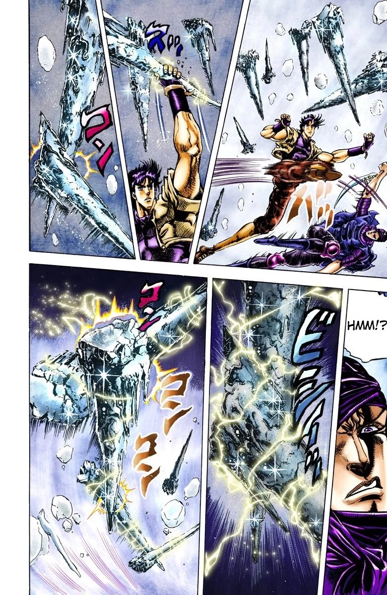 JoJo's Bizarre Adventure Part 2 - Battle Tendency (Official Colored) Chapter 43 page 12 - Chapter 43: Fight to the Death for 175 Meters