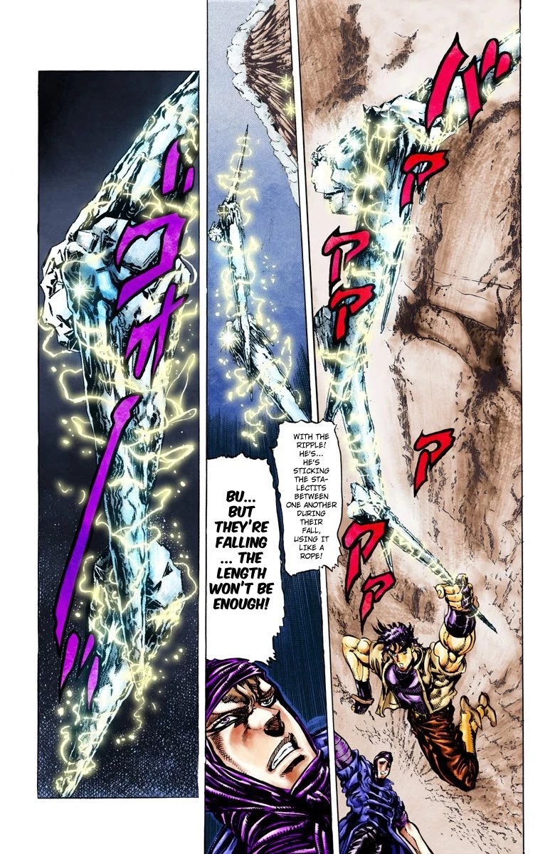 JoJo's Bizarre Adventure Part 2 - Battle Tendency (Official Colored) Chapter 43 page 13 - Chapter 43: Fight to the Death for 175 Meters