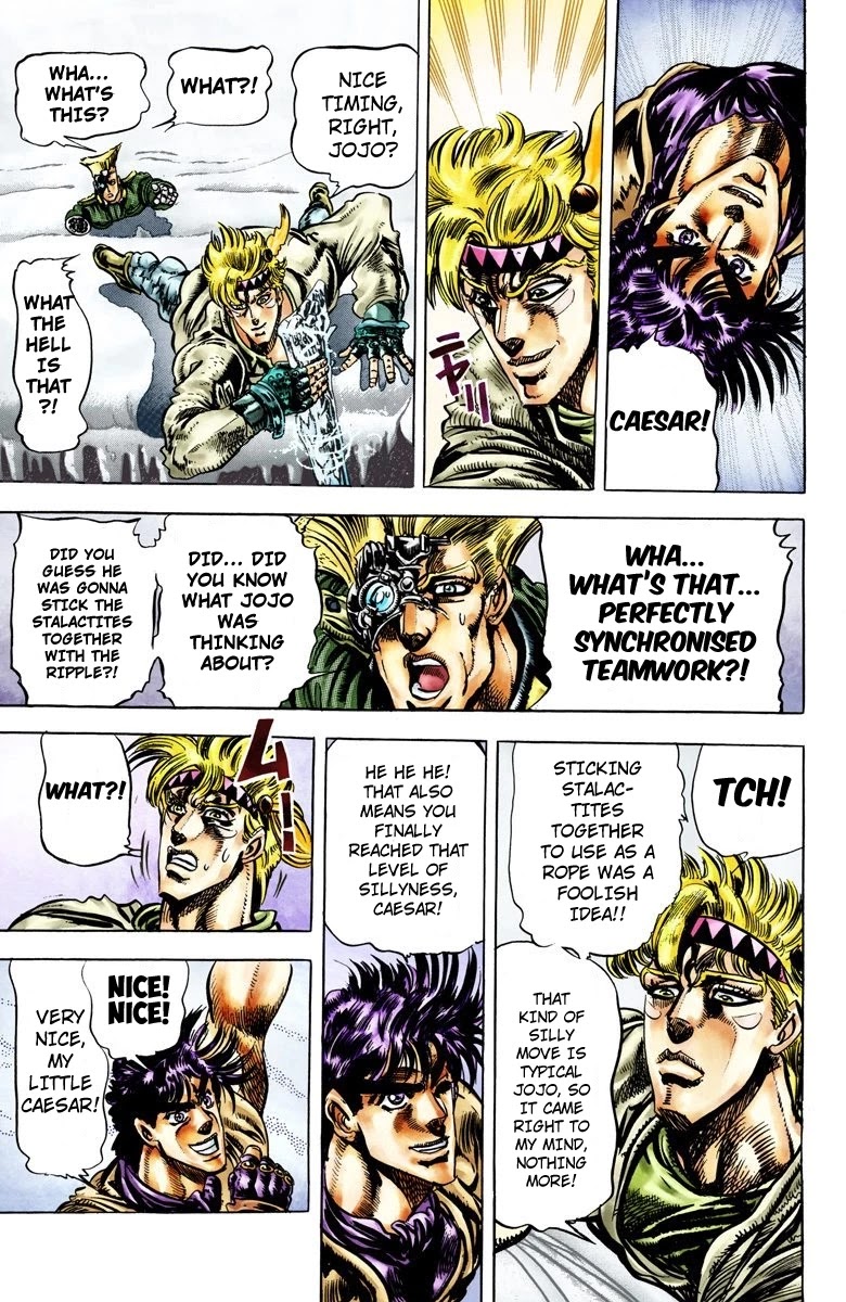JoJo's Bizarre Adventure Part 2 - Battle Tendency (Official Colored) Chapter 43 page 15 - Chapter 43: Fight to the Death for 175 Meters