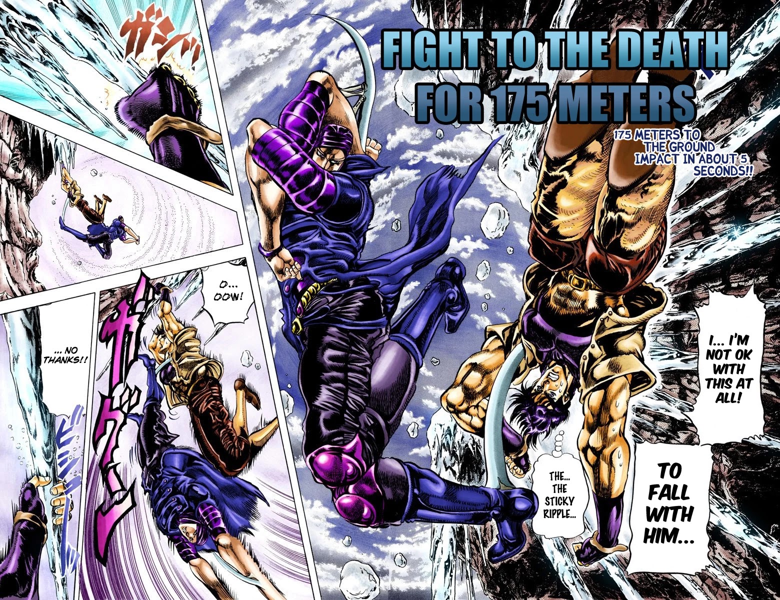 JoJo's Bizarre Adventure Part 2 - Battle Tendency (Official Colored) Chapter 43 page 3 - Chapter 43: Fight to the Death for 175 Meters