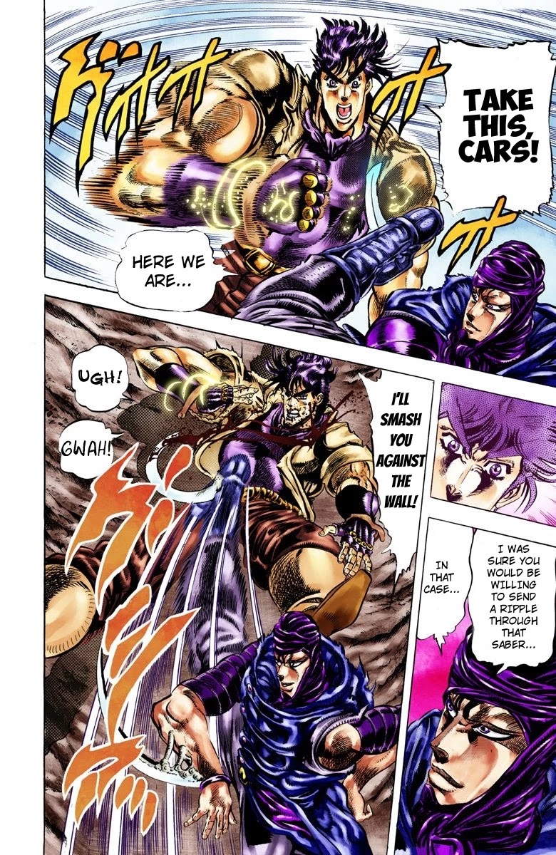 JoJo's Bizarre Adventure Part 2 - Battle Tendency (Official Colored) Chapter 43 page 6 - Chapter 43: Fight to the Death for 175 Meters