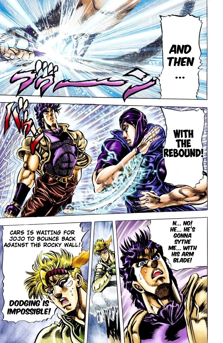 JoJo's Bizarre Adventure Part 2 - Battle Tendency (Official Colored) Chapter 43 page 7 - Chapter 43: Fight to the Death for 175 Meters