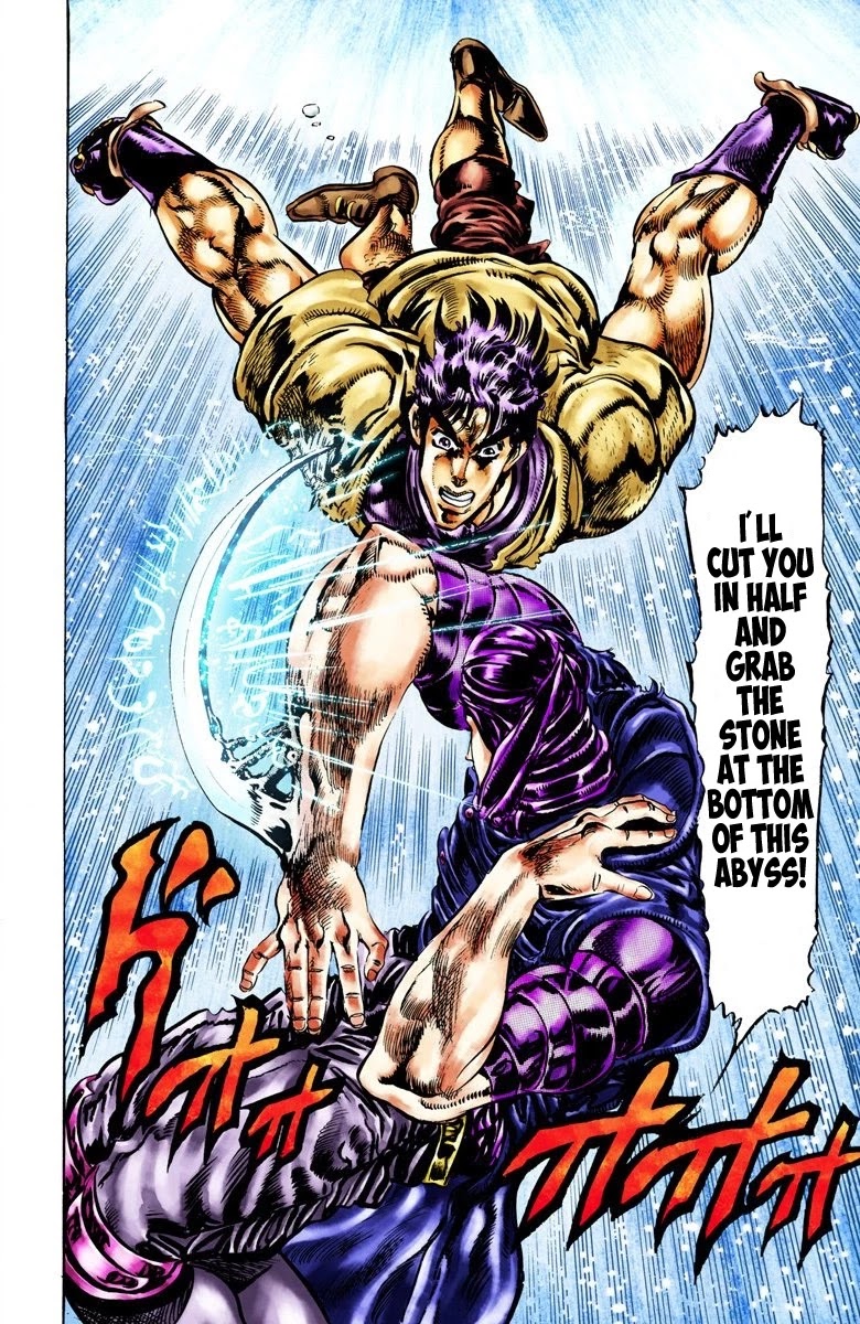 JoJo's Bizarre Adventure Part 2 - Battle Tendency (Official Colored) Chapter 43 page 8 - Chapter 43: Fight to the Death for 175 Meters
