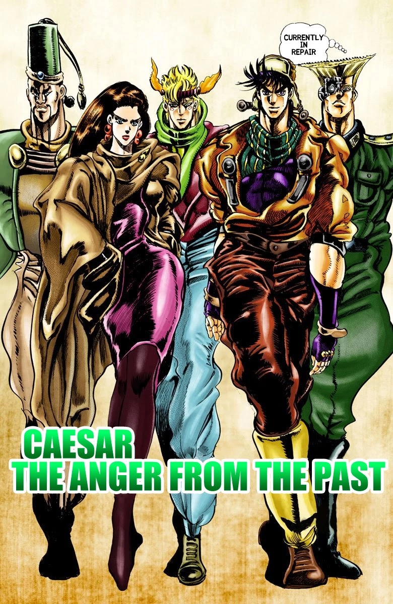 JoJo's Bizarre Adventure Part 2 - Battle Tendency (Official Colored) Chapter 44 page 1 - Chapter 44: Caesar: The Anger from the Past