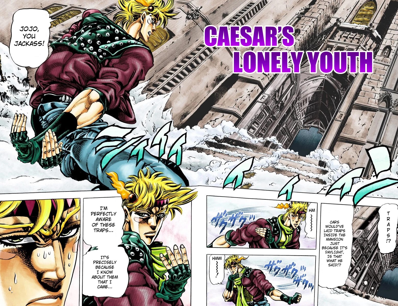 JoJo's Bizarre Adventure Part 2 - Battle Tendency (Official Colored) Chapter 45 page 1 - Chapter 45: Caesar's Lonely Youth