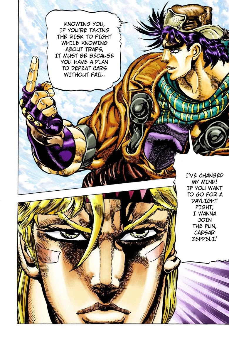 JoJo's Bizarre Adventure Part 2 - Battle Tendency (Official Colored) Chapter 45 page 18 - Chapter 45: Caesar's Lonely Youth
