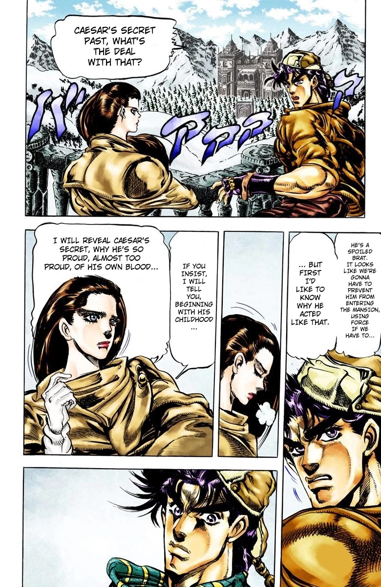 JoJo's Bizarre Adventure Part 2 - Battle Tendency (Official Colored) Chapter 45 page 2 - Chapter 45: Caesar's Lonely Youth