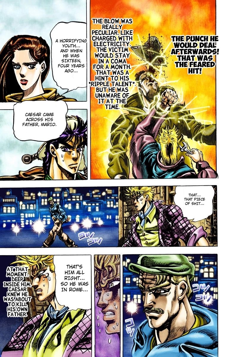 JoJo's Bizarre Adventure Part 2 - Battle Tendency (Official Colored) Chapter 45 page 7 - Chapter 45: Caesar's Lonely Youth