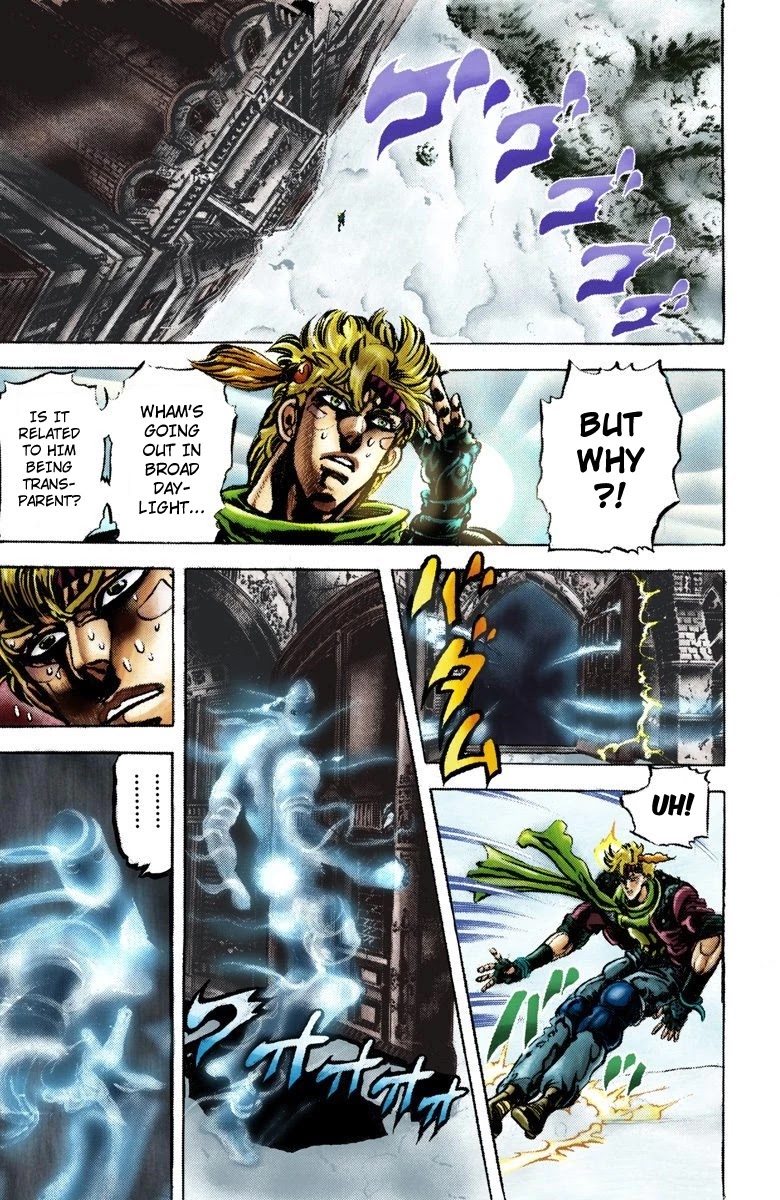 JoJo's Bizarre Adventure Part 2 - Battle Tendency (Official Colored) Chapter 46 page 13 - Chapter 46: The Horrifying Ghostly Man