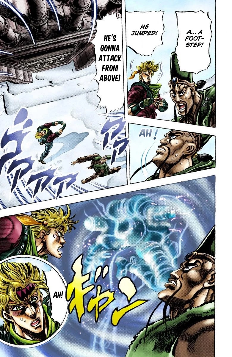 JoJo's Bizarre Adventure Part 2 - Battle Tendency (Official Colored) Chapter 46 page 8 - Chapter 46: The Horrifying Ghostly Man