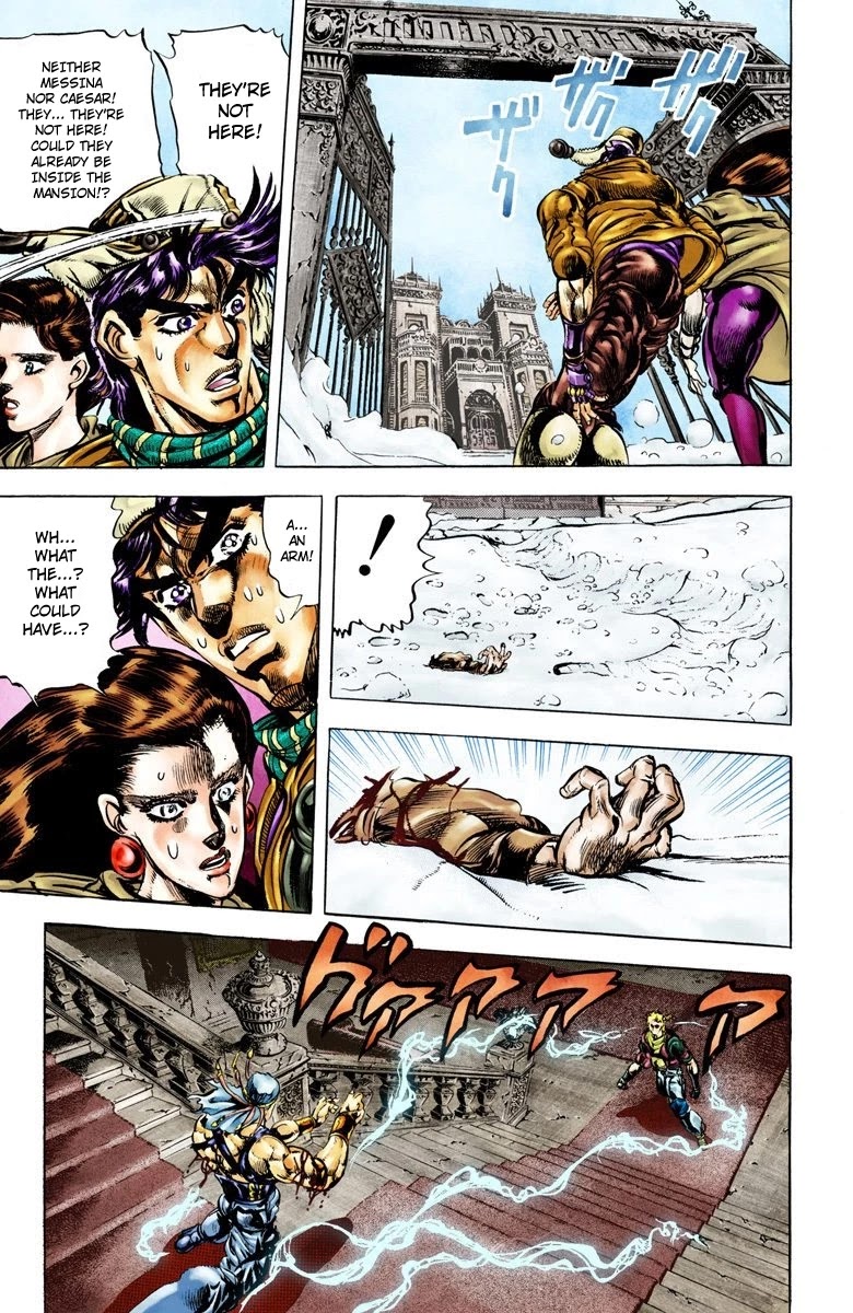 JoJo's Bizarre Adventure Part 2 - Battle Tendency (Official Colored) Chapter 47 page 11 - Chapter 47: The Fight Between Light and Wind!!