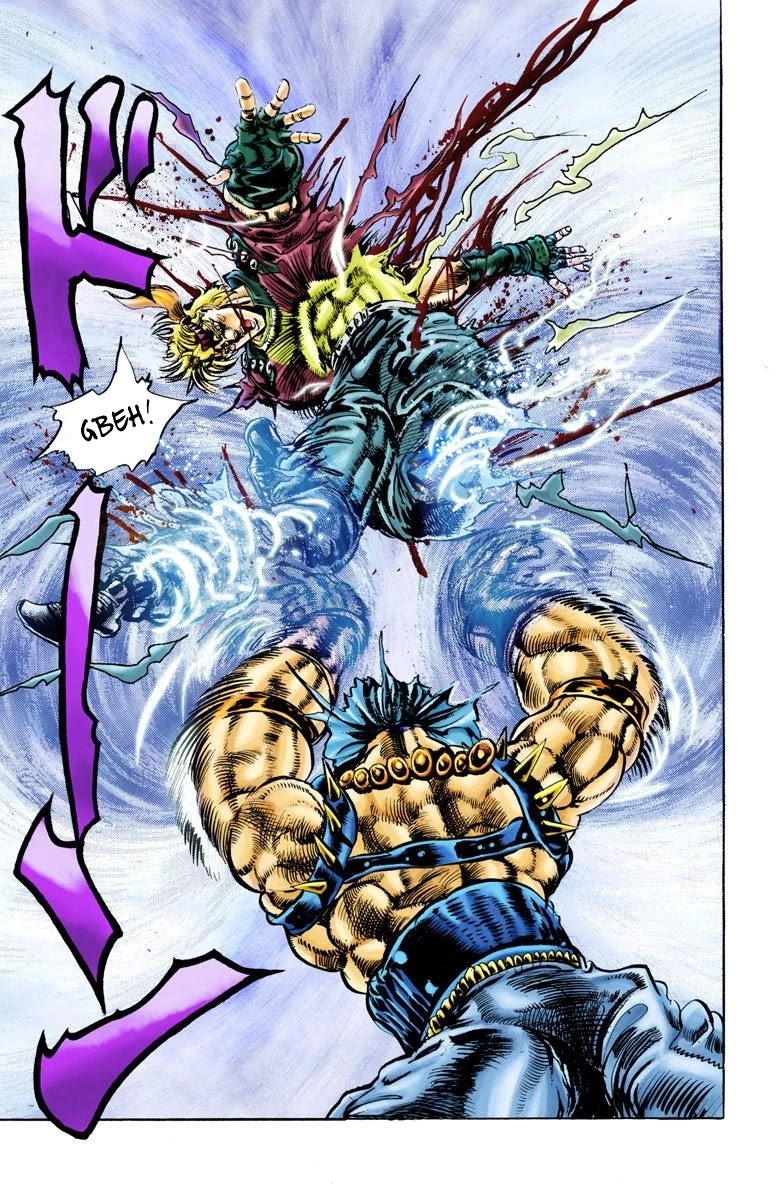 JoJo's Bizarre Adventure Part 2 - Battle Tendency (Official Colored) Chapter 47 page 19 - Chapter 47: The Fight Between Light and Wind!!