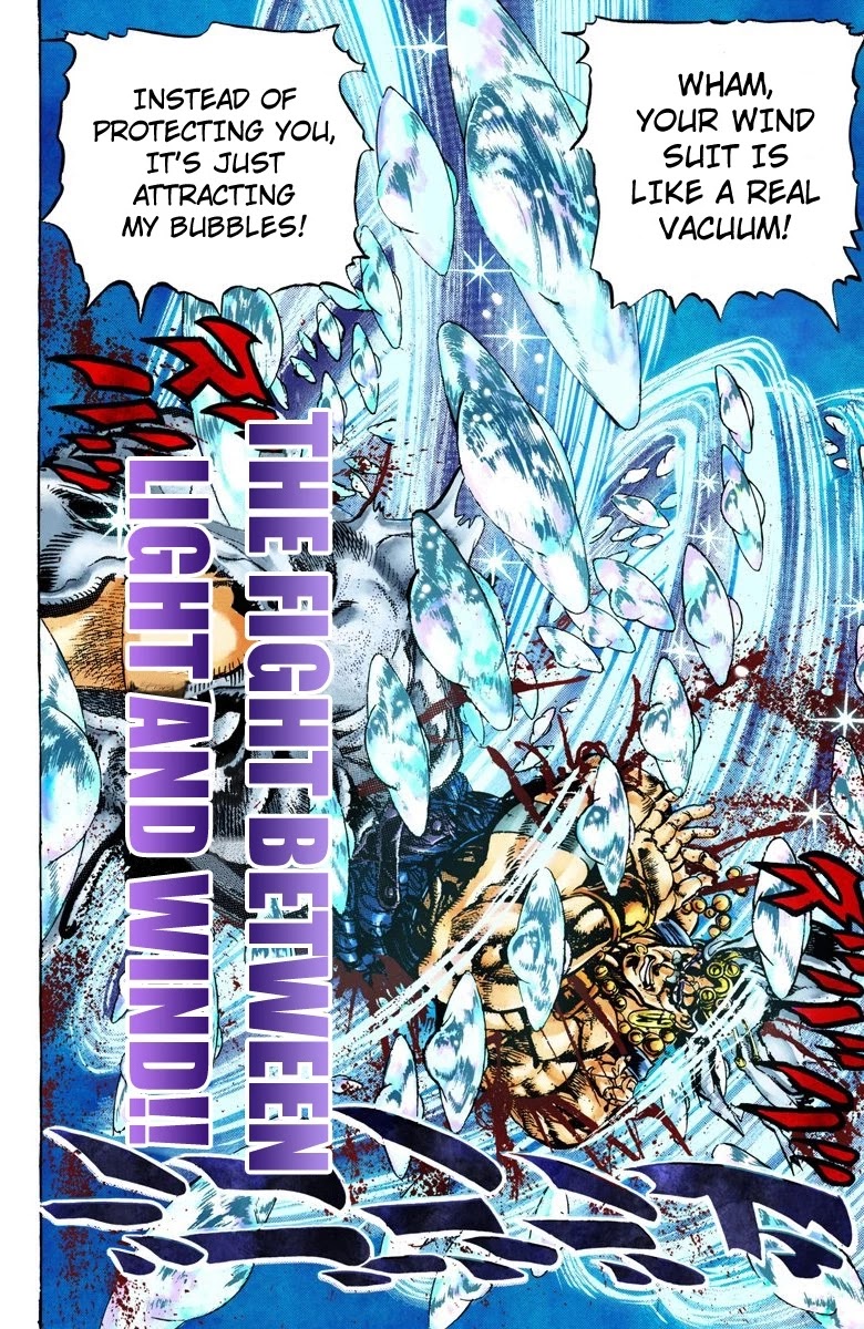 JoJo's Bizarre Adventure Part 2 - Battle Tendency (Official Colored) Chapter 47 page 2 - Chapter 47: The Fight Between Light and Wind!!