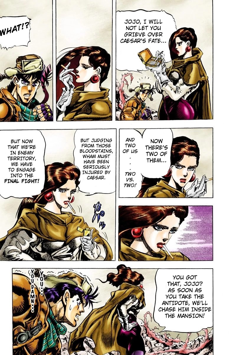 JoJo's Bizarre Adventure Part 2 - Battle Tendency (Official Colored) Chapter 49 page 10 - Chapter 49: Caesar's Ultimate Final Ripple