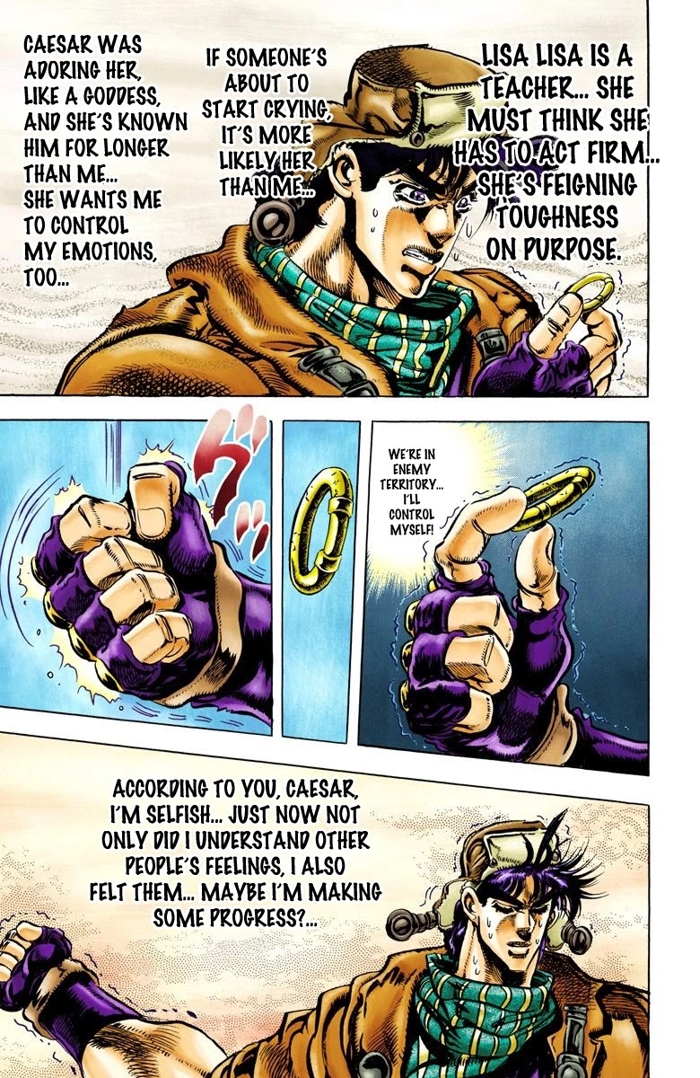 JoJo's Bizarre Adventure Part 2 - Battle Tendency (Official Colored) Chapter 49 page 12 - Chapter 49: Caesar's Ultimate Final Ripple