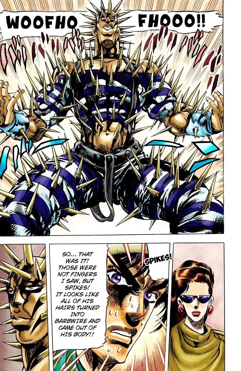 JoJo's Bizarre Adventure Part 2 - Battle Tendency (Official Colored) Chapter 50 page 11 - Chapter 50: Lisa Lisa and her Silk Dance