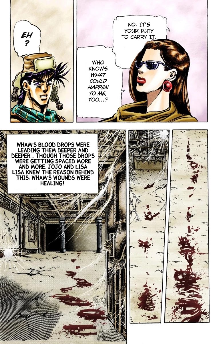 JoJo's Bizarre Adventure Part 2 - Battle Tendency (Official Colored) Chapter 50 page 19 - Chapter 50: Lisa Lisa and her Silk Dance