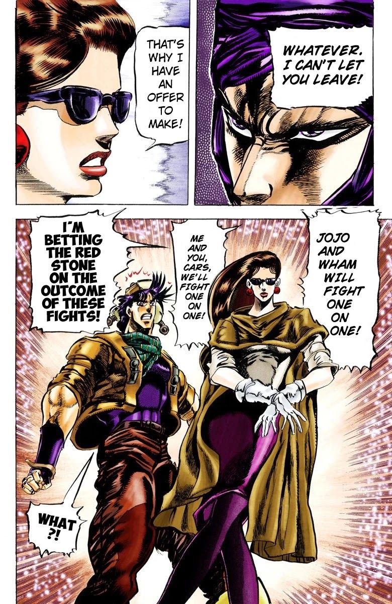 JoJo's Bizarre Adventure Part 2 - Battle Tendency (Official Colored) Chapter 51 page 14 - Chapter 51: The Hundred Vs. Two Strategy